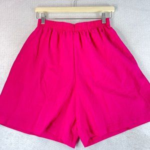 Vintage BONNNIE BLAIN Womens M Barbie Pink Highrise Shorts Windbreaker Fabric